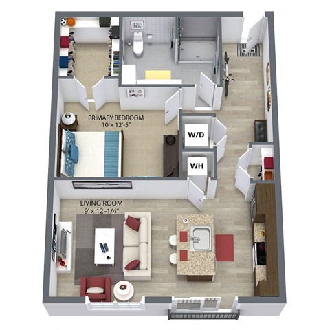 A4 Floor Plan at Aster Apartments, Beachwood, OH, 44122